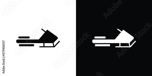 Snowmobile sport icon vector glyph pack. Black silhouette icons.