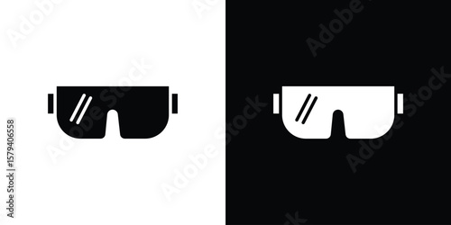 Snow Goggle icon vector glyph pack. Black silhouette icons.
