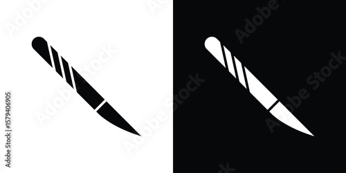 Scalpel icon vector glyph pack. Black silhouette icons.