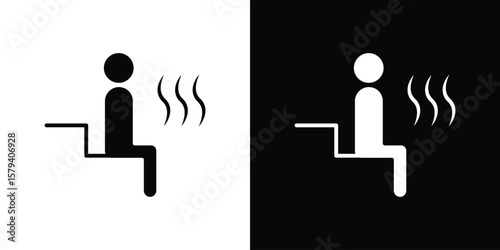 Sauna icon vector glyph pack. Black silhouette icons.