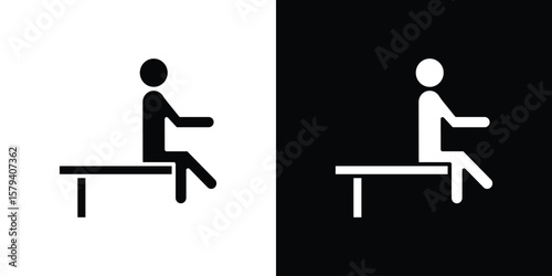 Resting icon vector glyph pack. Black silhouette icons.