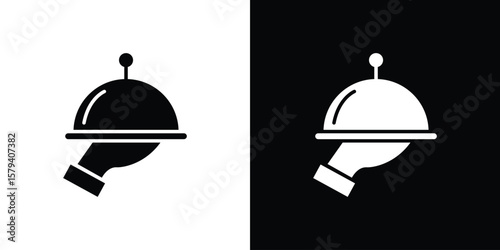 Restaurant Tray icon vector glyph pack. Black silhouette icons.
