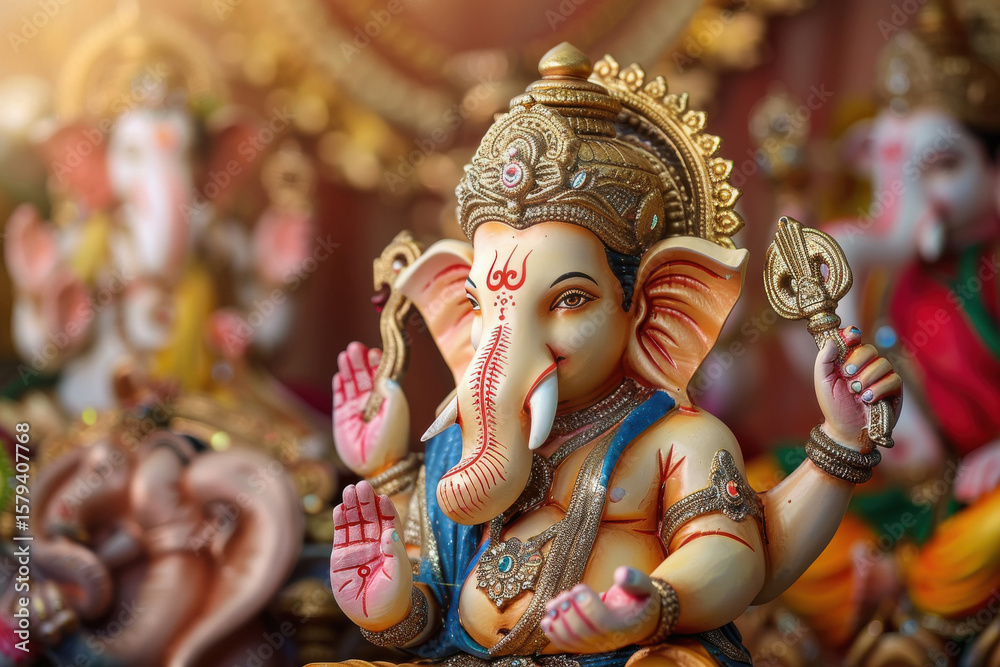 Fototapeta premium a colorful statue of the god ganesha
