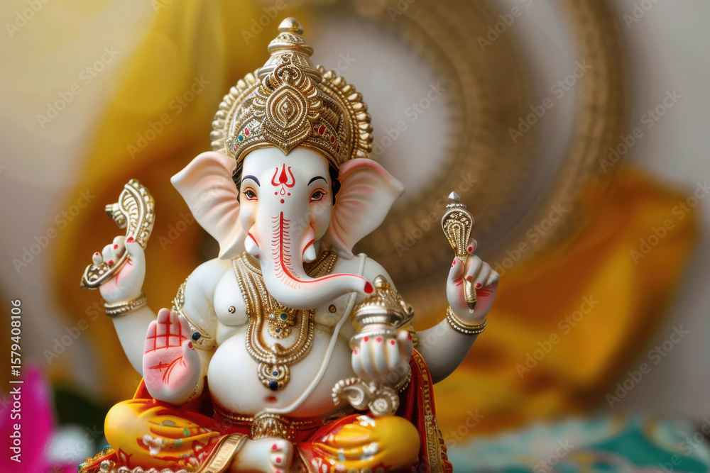 Fototapeta premium a colorful statue of the god ganesha
