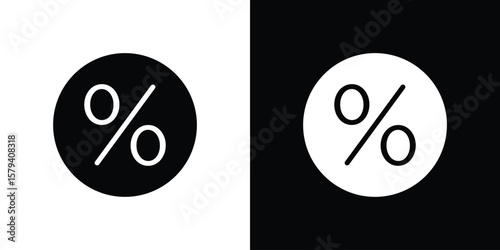 Percent icon vector glyph pack. Black silhouette icons.