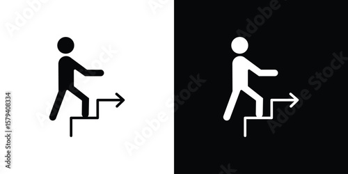 People Climbing icon vector glyph pack. Black silhouette icons.