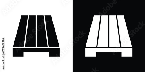 Pallet icon vector glyph pack. Black silhouette icons.