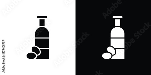 Olive oil icon vector glyph pack. Black silhouette icons.