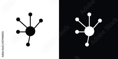 Multichannel icon vector glyph pack. Black silhouette icons.