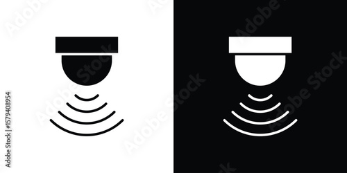 Motion sensor icon vector glyph pack. Black silhouette icons.