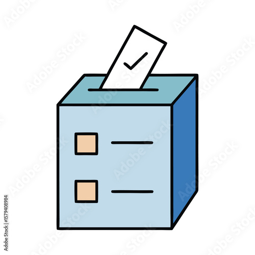 Vector art of a ballot box isolated on white background is ready for voting