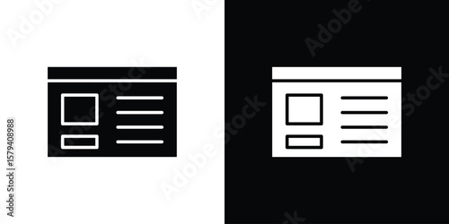 Mood board icon vector glyph pack. Black silhouette icons.