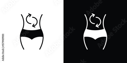 Metabolism icon vector glyph pack. Black silhouette icons.