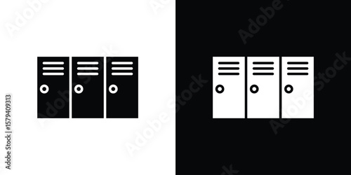 Lockers icon vector glyph pack. Black silhouette icons.