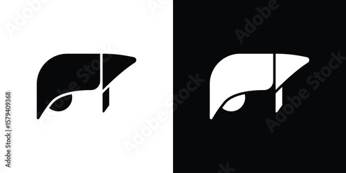 Liver icon vector glyph pack. Black silhouette icons.