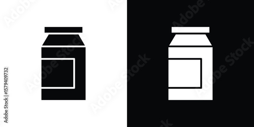 Jar icon vector glyph pack. Black silhouette icons.