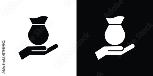 Inheritance law icon vector glyph pack. Black silhouette icons.