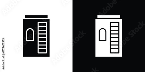 Infrared heat cabin icon vector glyph pack. Black silhouette icons.
