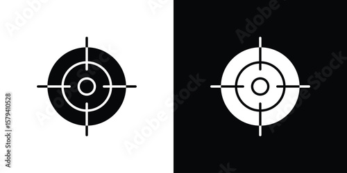 Gun target icon vector glyph pack. Black silhouette icons.