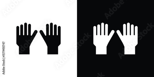 Gloves icon vector glyph pack. Black silhouette icons.