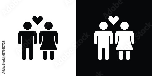 Girlfriend icon vector glyph pack. Black silhouette icons.