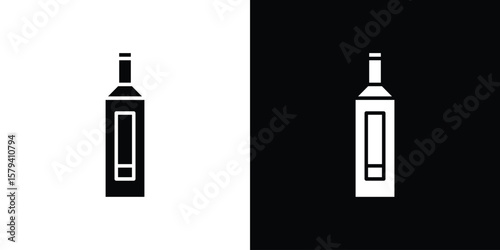 Gin icon vector glyph pack. Black silhouette icons.