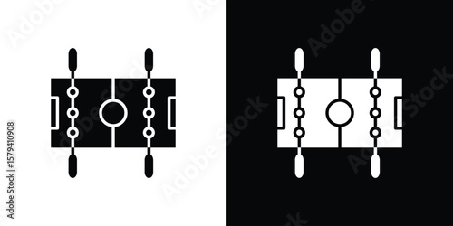 Foosball icon vector glyph pack. Black silhouette icons.