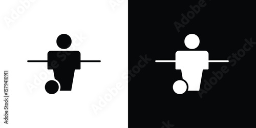 Foosball icon vector glyph pack. Black silhouette icons.
