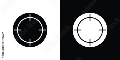 Focus icon vector glyph pack. Black silhouette icons.
