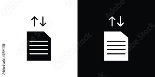 File sharing icon vector glyph pack. Black silhouette icons.