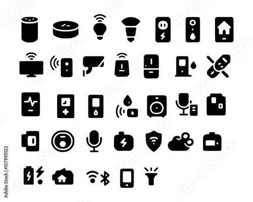 Smart Home Technology Icons A Collection of  Home Automation Symbols