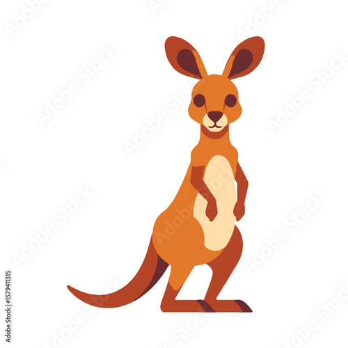 Cute Kangaroo Illustration- Cartoon Kangaroo Image for Kids- Australian Animal Graphic- Educational Resource- Downloadable Vector Art for Children's Projects