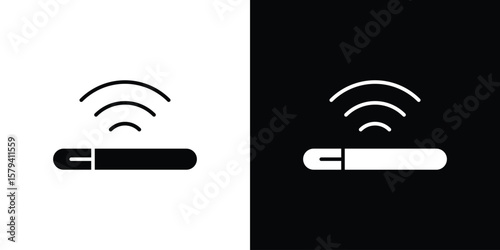 Dog microchip icon vector glyph pack. Black silhouette icons.