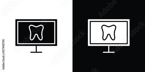 Dental X ray icon vector glyph pack. Black silhouette icons.