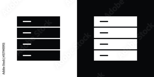 Data center icon vector glyph pack. Black silhouette icons.