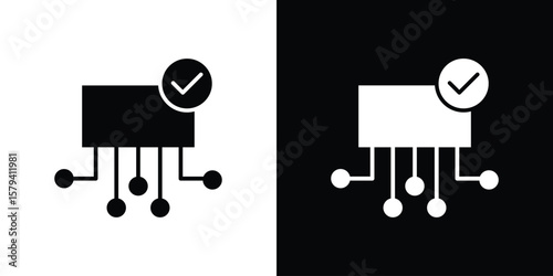DOS icon vector glyph pack. Black silhouette icons.