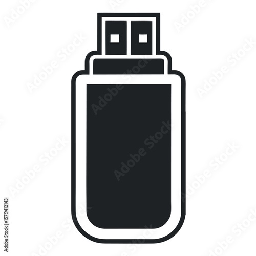 USB Flash Drive Silhouette Data Storage Icon