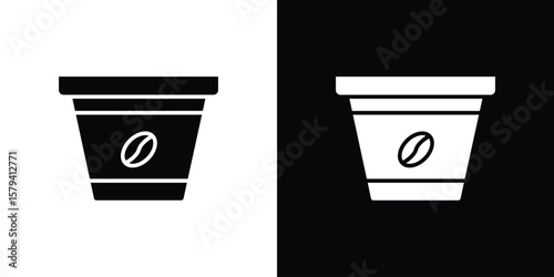 Coffee capsule icon vector glyph pack. Black silhouette icons.