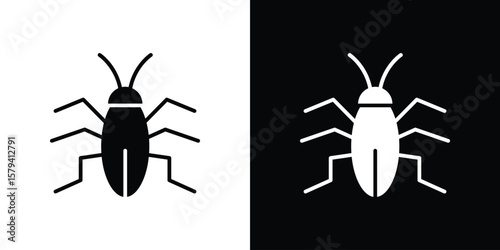 Cockroach icon vector glyph pack. Black silhouette icons.