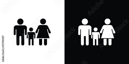 Child custody icon vector glyph pack. Black silhouette icons.