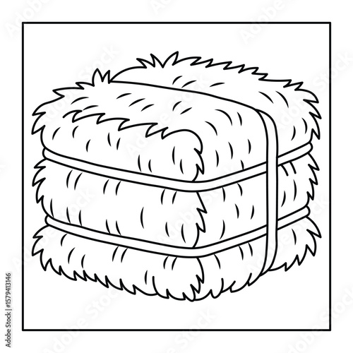Haystack Coloring Page – Farm Harvest Activity for Kids