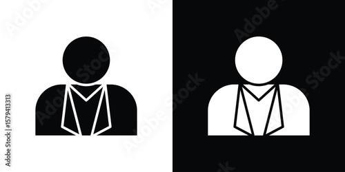 Cashier icon vector glyph pack. Black silhouette icons.