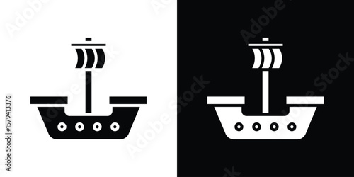 Caravel icon vector glyph pack. Black silhouette icons.