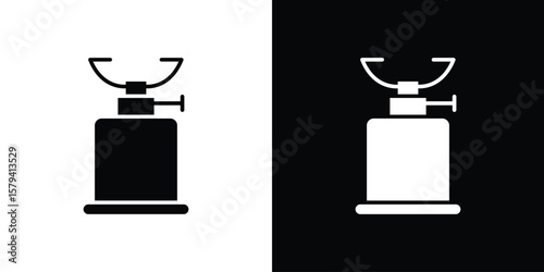 Camping gas icon vector glyph pack. Black silhouette icons.