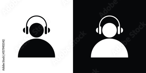 Callcenter icon vector glyph pack. Black silhouette icons.