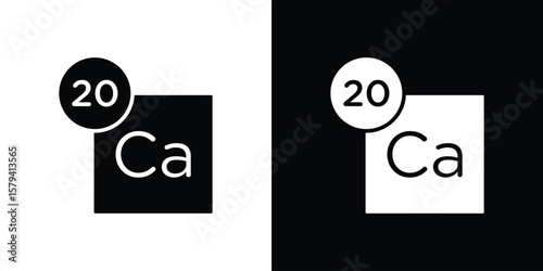 Calcium icon vector glyph pack. Black silhouette icons.