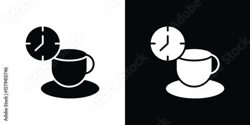 Break icon vector glyph pack. Black silhouette icons.