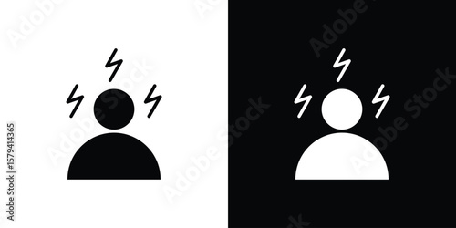 Anxiety icon vector glyph pack. Black silhouette icons.