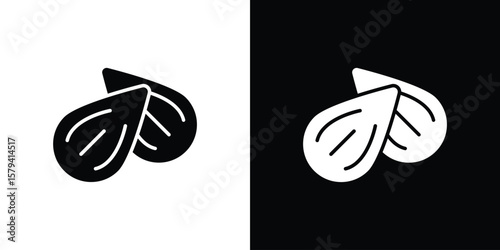 Almond icon vector glyph pack. Black silhouette icons.