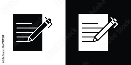 Agreement icon vector glyph pack. Black silhouette icons.